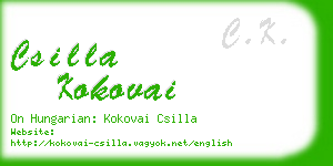 csilla kokovai business card